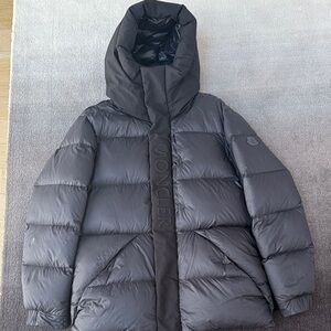 Moncler Dark Gray Hooded Puffer Jacket